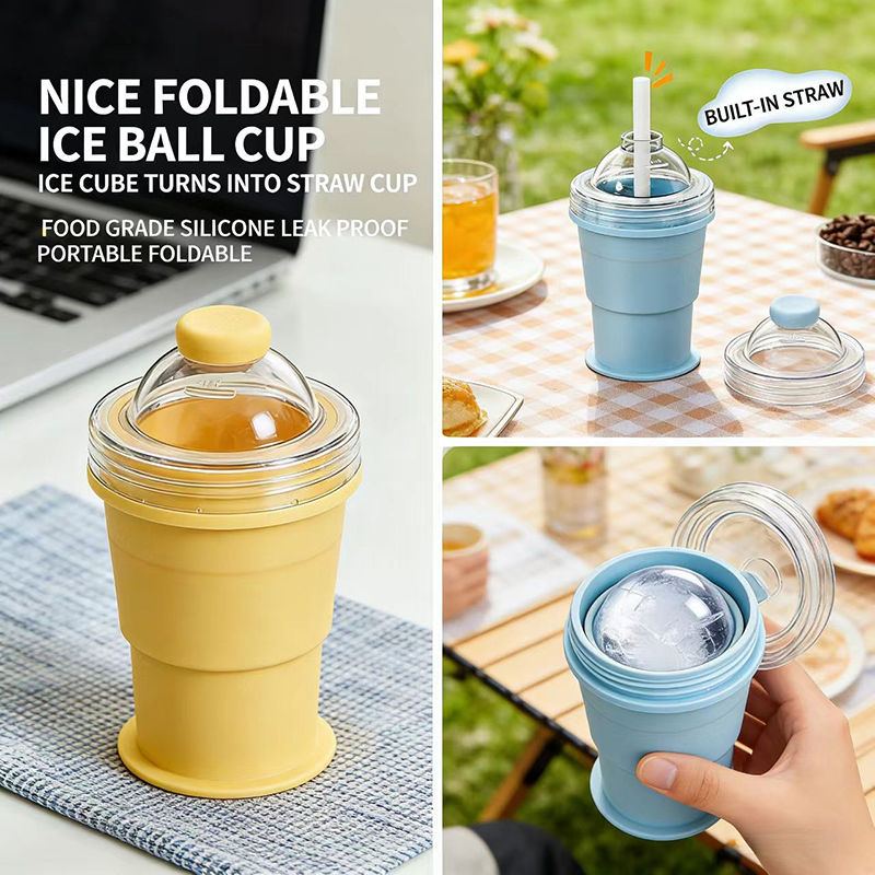 Ice Mold Sphere - Copo de Silicone Dobrável 2 em